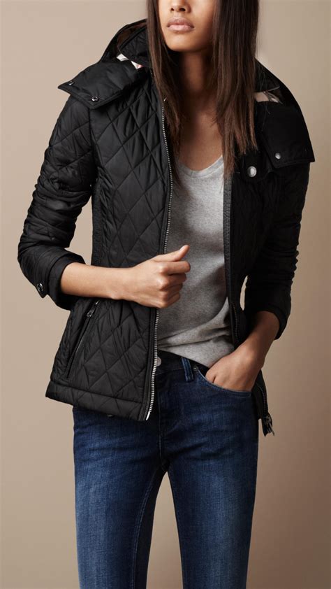 burberry black quilted jacket with hood|Burberry black quilted jacket sale.